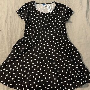 Old Navy Black and White Polka Dot Kids Dress